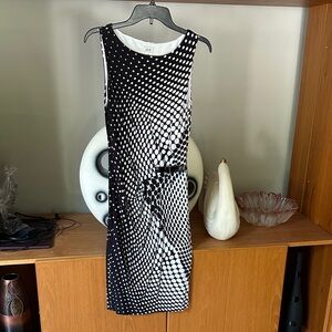Cache Black and White Polka Dot Mini Dress